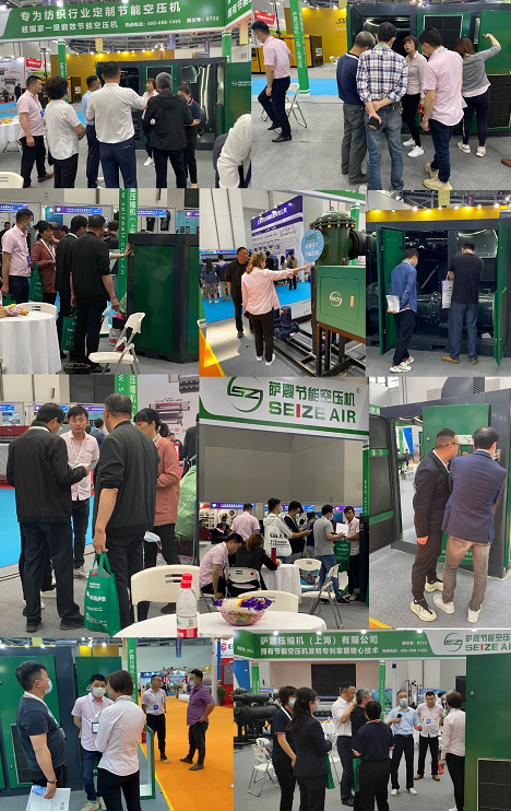 薩震展臺現(xiàn)場，銷售精英們與客戶洽談